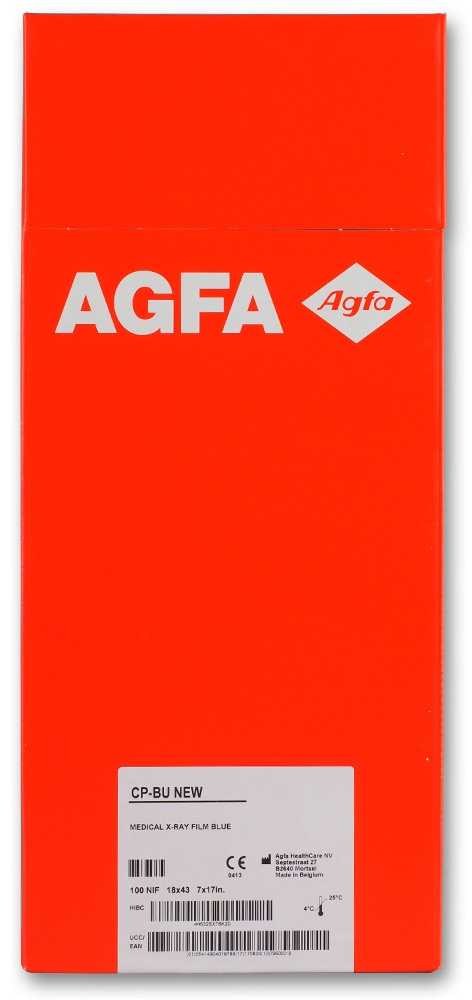 Медична рентгенiвська плiвка в аркушах Agfa CP-BU M NIF 18x43, №100 аркушів